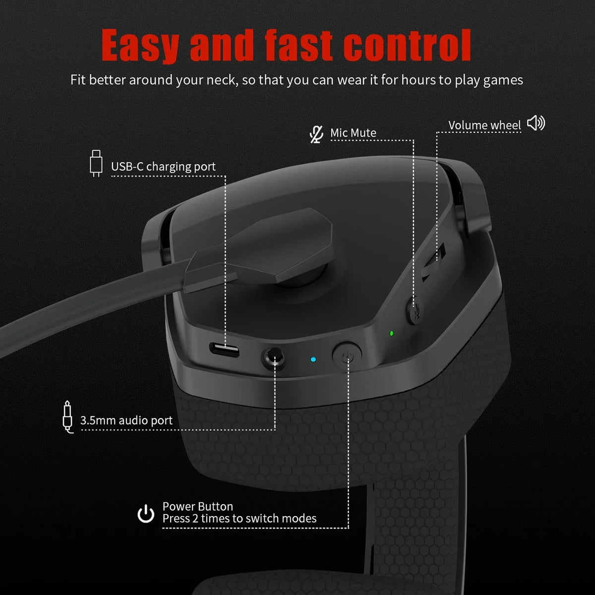 Wireless Gaming Headset With Mic Active Noise Cancellation - Tophatter Daily Deals