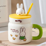 Miffy Ceramic Cup With Straw 540ml Yellow Animals - Tophatter Daily Deals