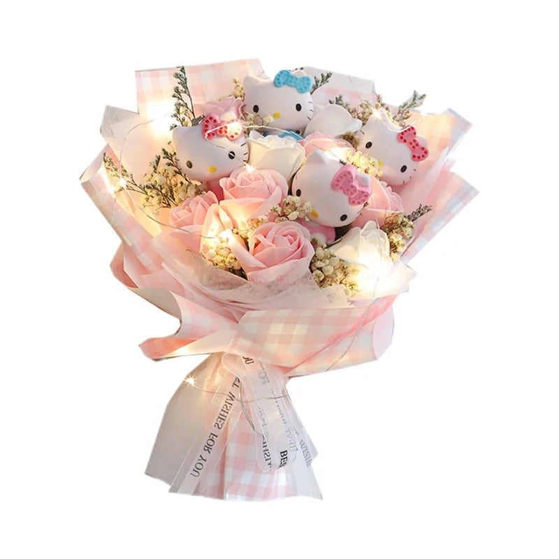 Sanrio Hello Kitty Kawaii Plush Bouquet Flowers - Tophatter Daily Deals
