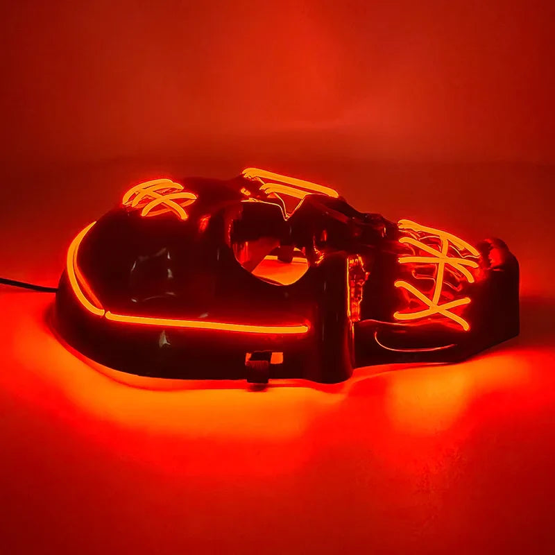 LED Glowing Skull Mask Full Face Halloween 2025 Cosplay - Tophatter Daily Deals