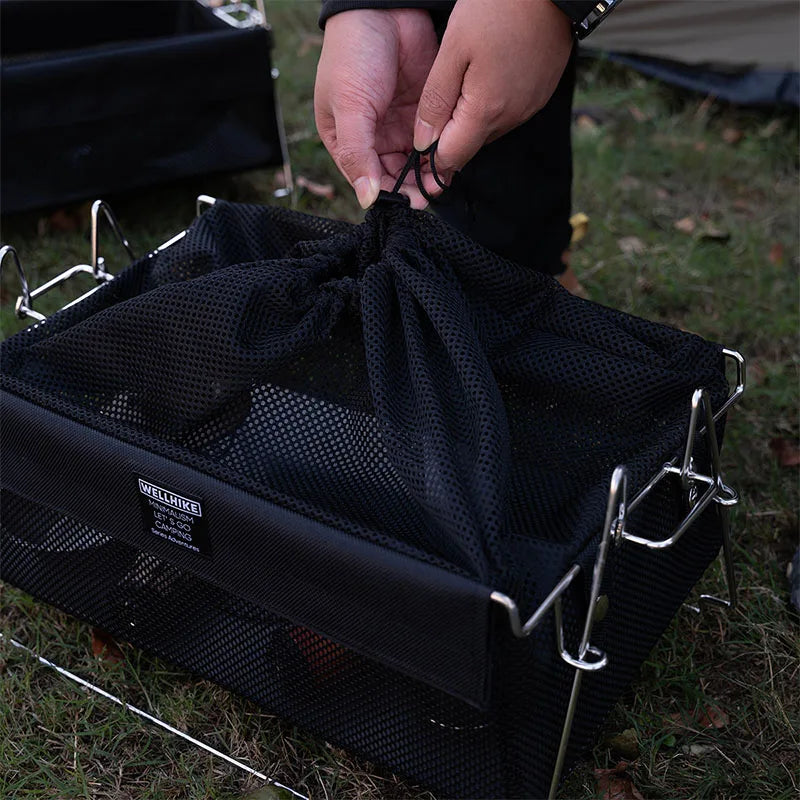 Outdoor Tactical Camping Storage Basket Black Camp Furniture - Tophatter Daily Deals