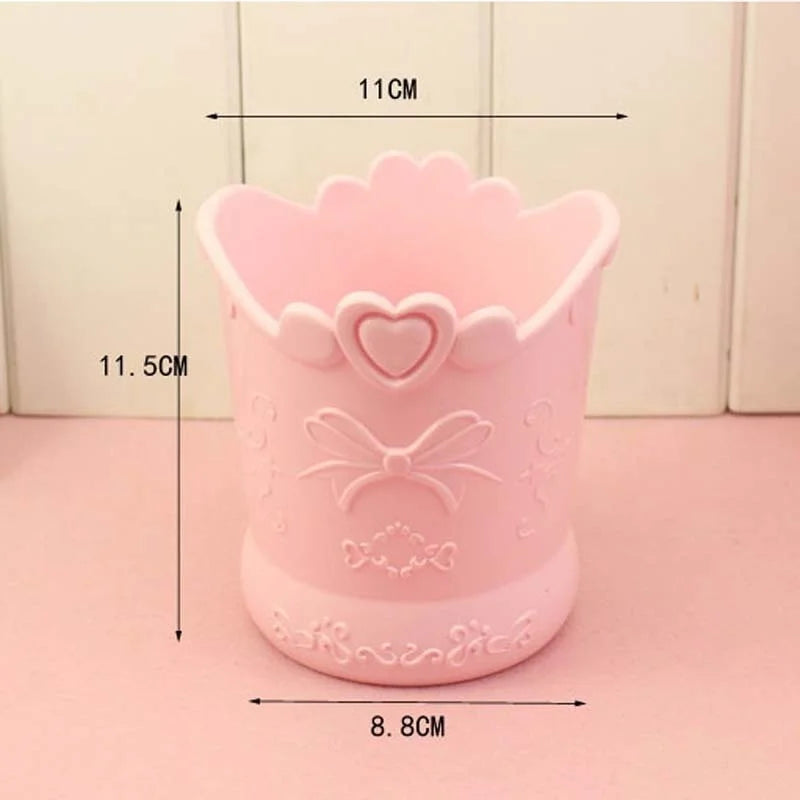 Floral Heart Pen Pot Organiser Tub Holder - Pink, Lilac, Blue Flowers - Tophatter Daily Deals