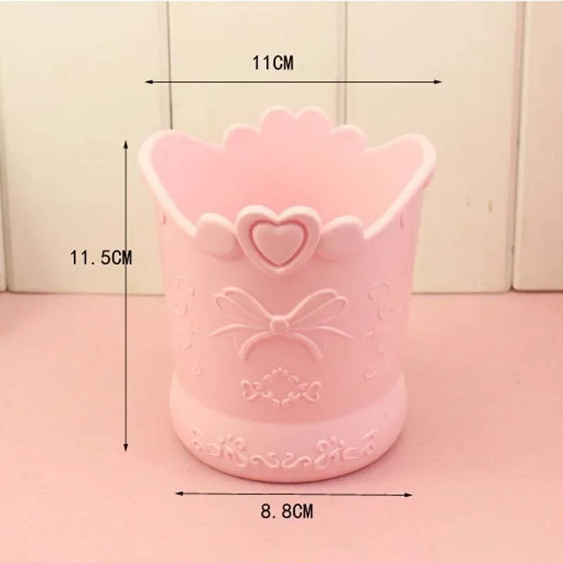 Floral Heart Pen Pot Organiser Tub Holder - Pink, Lilac, Blue Flowers - Tophatter Daily Deals