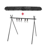 Foldable Camping Tripod Top Plate Rack Black Camp Furniture - Tophatter Daily Deals