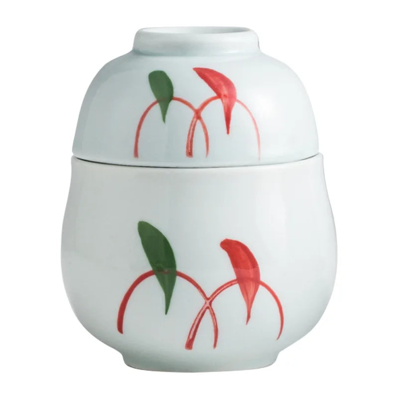 Hand Painted Japanese Ceramic Lidded Dessert Bowls Set - Tophatter Daily Deals