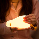Duck Rechargeable LED Night Light Pat Silicone Lamp Bedside Nightlight Animals - Tophatter Daily Deals