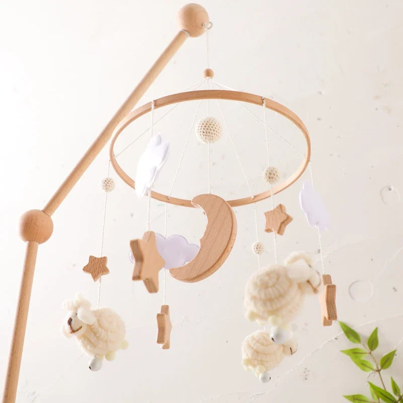 Wooden Felt Animal Crib Mobile With Soothing Calming Music - Tophatter Daily Deals