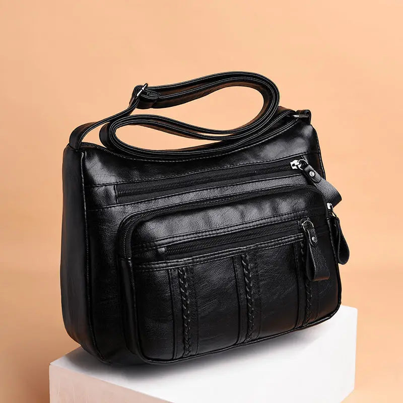 Women's Shoulder Crossbody Bag with Multilayered Soft Leather Apparel & Accessories > Handbags, Wallet's & Cases > Handbags > Shoulder Bags - Tophatter Daily Deals