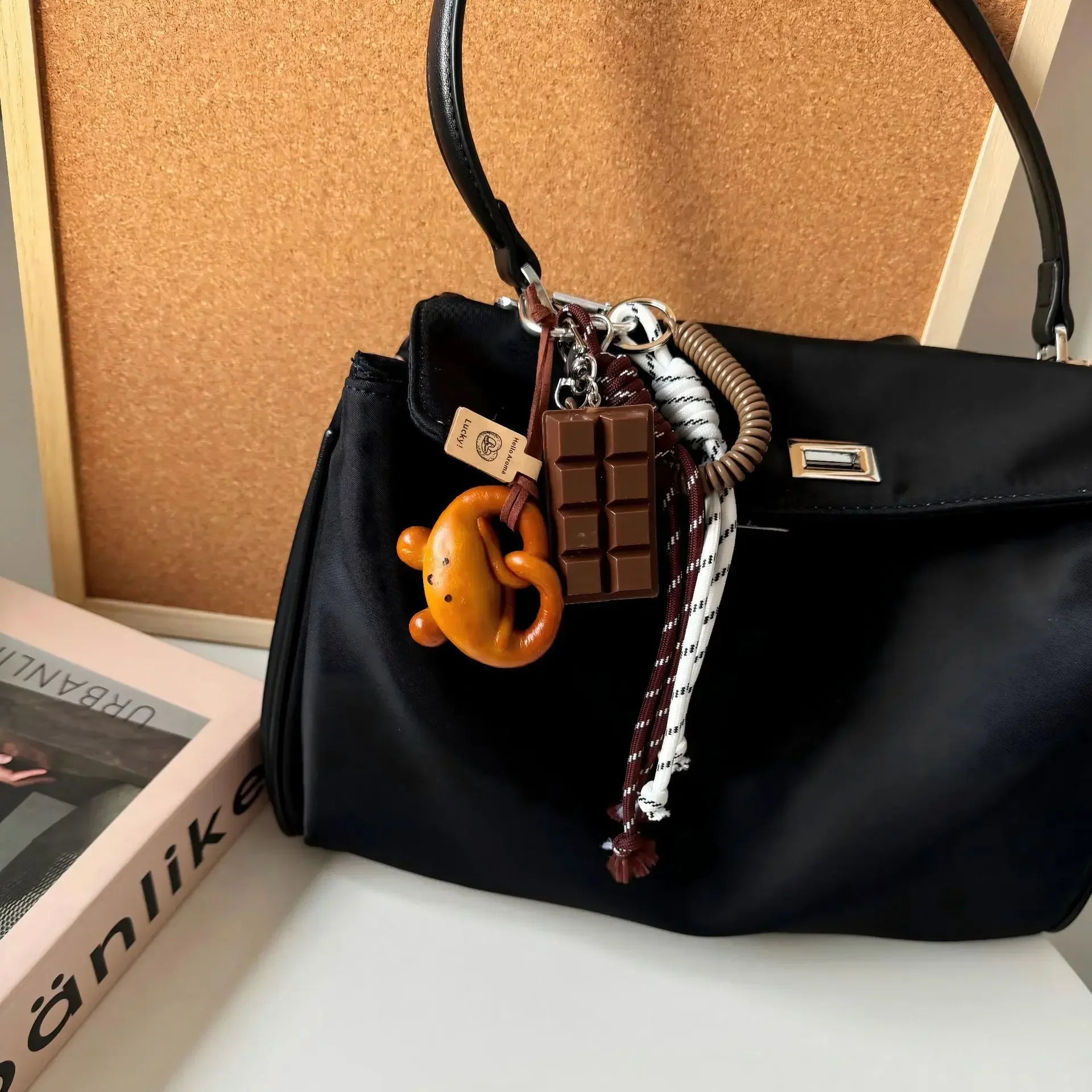 Braid Rope Bag Charm Leather Dachshund Keychain Aesthetic Pink - Tophatter Daily Deals