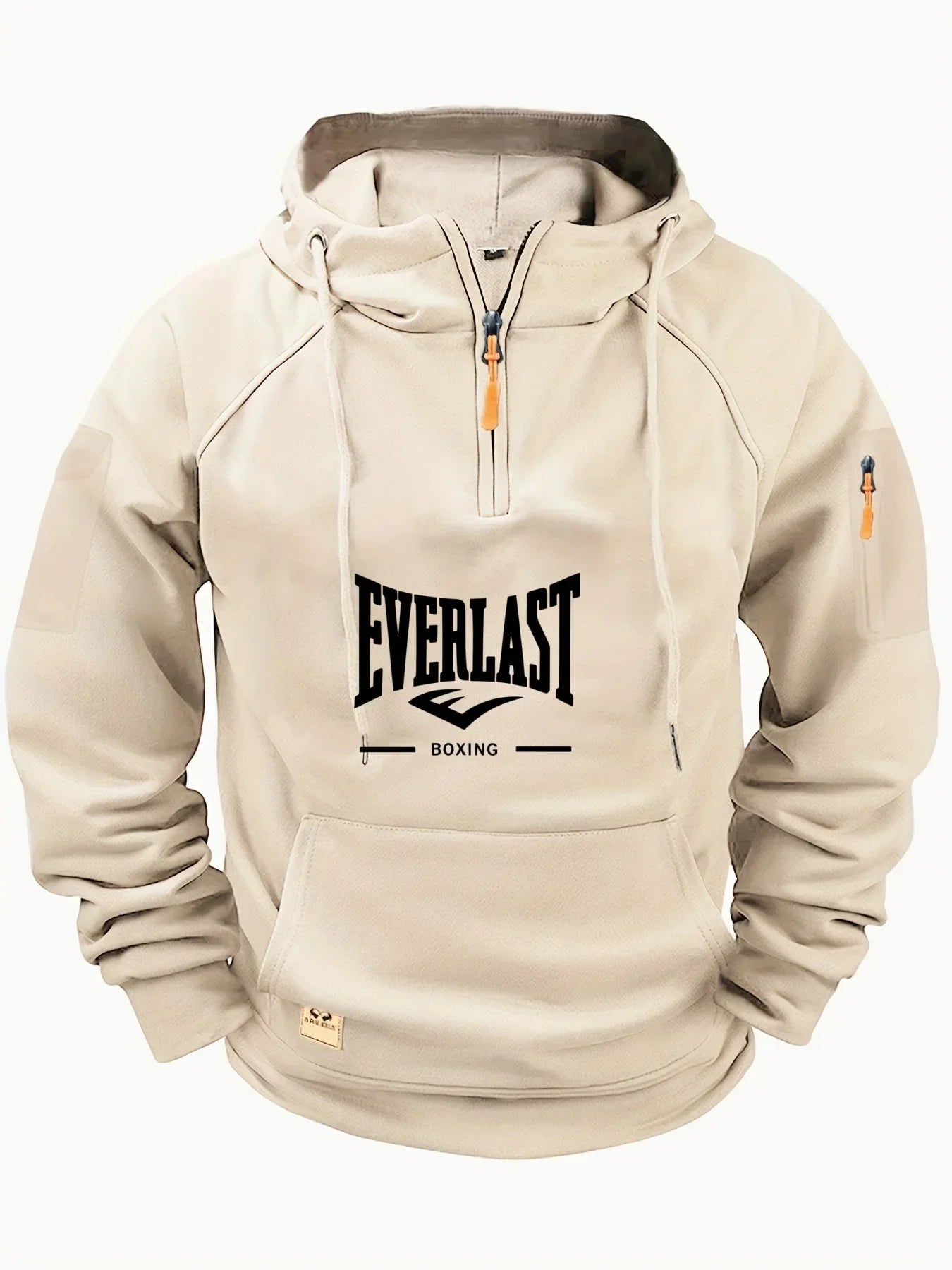 Men's Zipper Hoodie with Pockets and Print (White) Apparel & Accessories > Clothing > Activeware > Activewear Sweatshirts & Hoodies > Hoodies - Tophatter Daily Deals