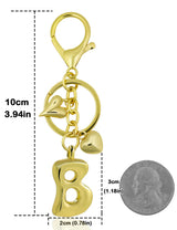Personalized Keychain Gold Bubble Letter Bag Charm Gift B - Tophatter Daily Deals