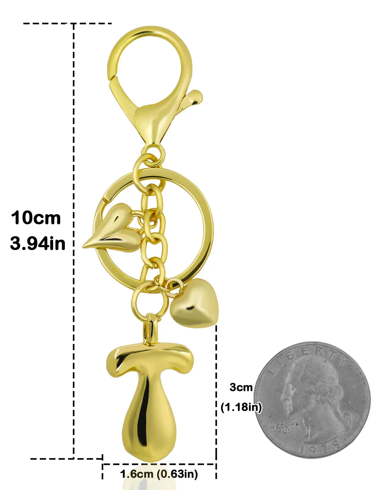 Personalized Keychain Gold Bubble Letter Bag Charm Gift T - Tophatter Daily Deals