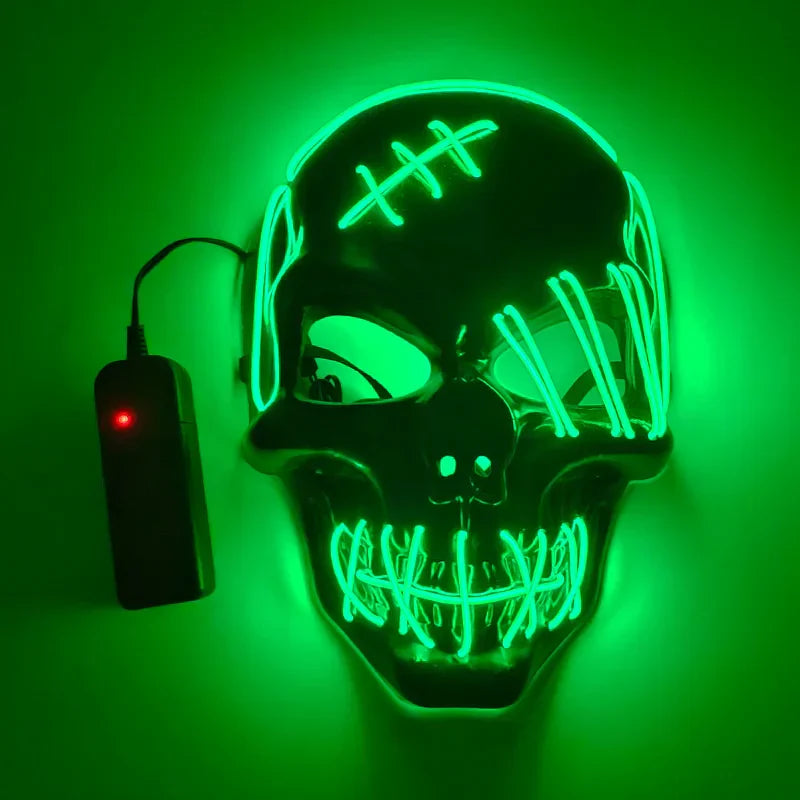 LED Glowing Skull Mask Full Face Halloween 2025 Cosplay - Tophatter Daily Deals