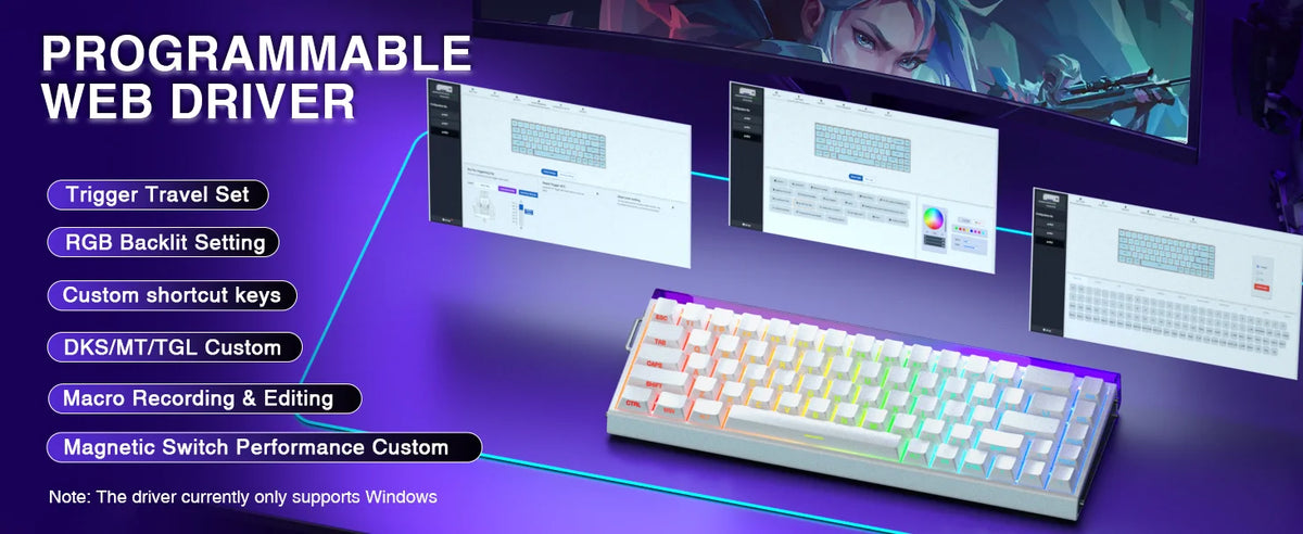 Mechanical 60 Percent Magnetic Switch Gaming Keyboard 8KHz - Tophatter Daily Deals