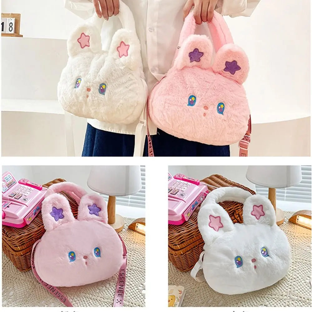 Rabbit Fur Star Bunny Plush Chain Bag Plush Cushion Animals - Tophatter Daily Deals