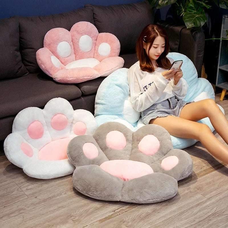 Kawaii Cat Paw Seat Cushion Stuffed Plush Animals - Tophatter Daily Deals