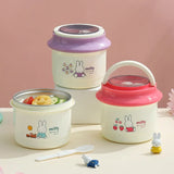 Miffy Round Double Stainless Steel Insulated Lunch Box 900ml Animals - Tophatter Daily Deals