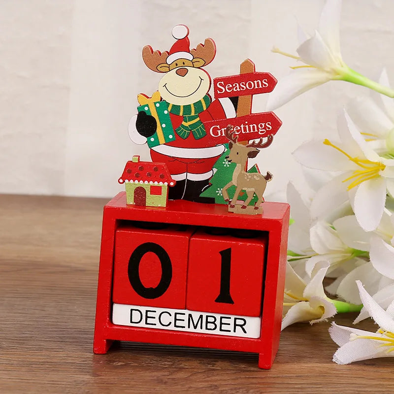 Christmas Wooden Countdown Calendar Ornament Tabletop Decor - Tophatter Daily Deals