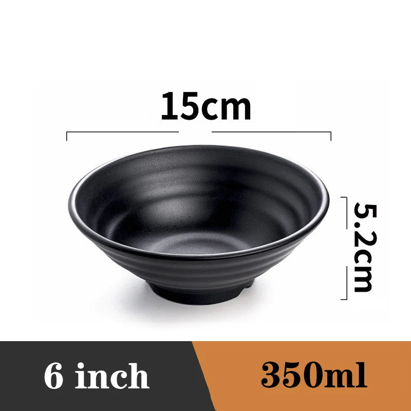 Ramen Bowl Black Plastic Japanese Style Noodle Bowl 1006L 6inch - Tophatter Daily Deals