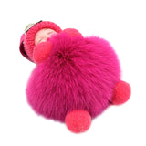Pompom Sleeping Baby Keychain Plush Bag Charm Cute Gift - Tophatter Daily Deals