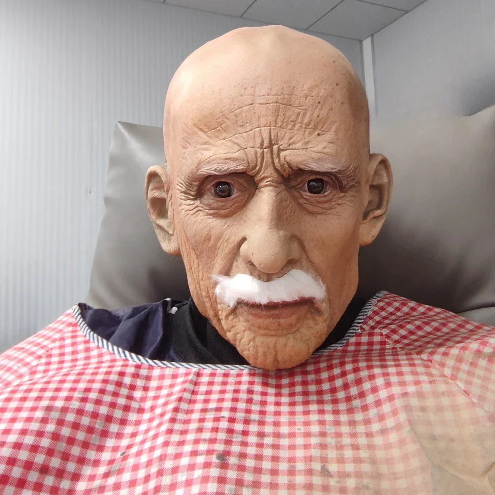 Old Man Mask Realistic Latex Full Head Halloween 2025 - Tophatter Daily Deals