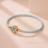 Four Leaf Clover Braided Leather Lucky Bracelet Gift Light Blue CHINA - Tophatter Daily Deals