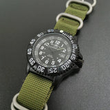 Military Watch Green Nylon Strap 50m Waterproof Luminous - Tophatter Daily Deals