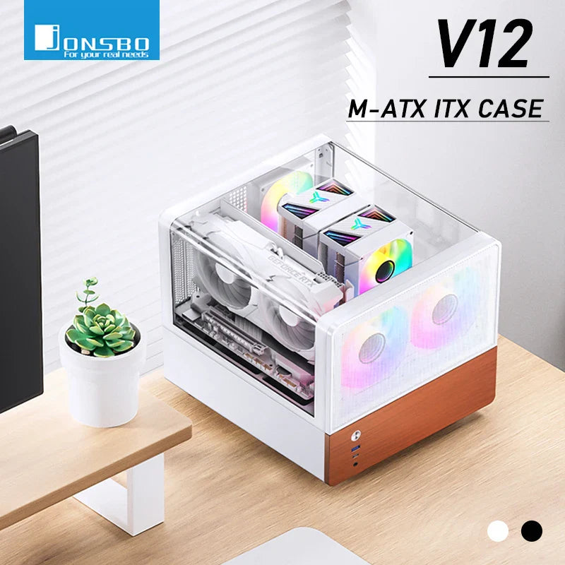 Mini ITX MicroATX PC Case Sea View Glass Compact Gaming - Tophatter Daily Deals