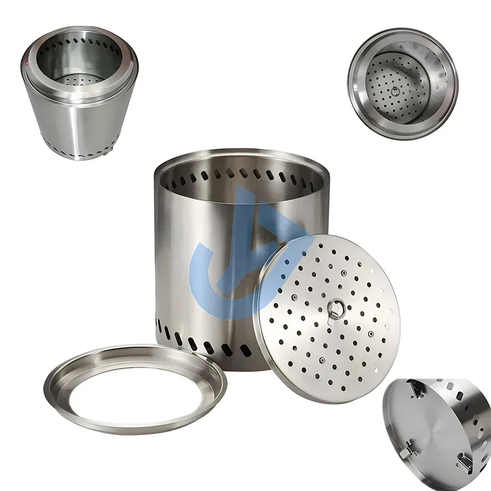 Smokeless Stainless Steel Camping Stove Mini Fire Pit Silver Camp Cooking - Tophatter Daily Deals