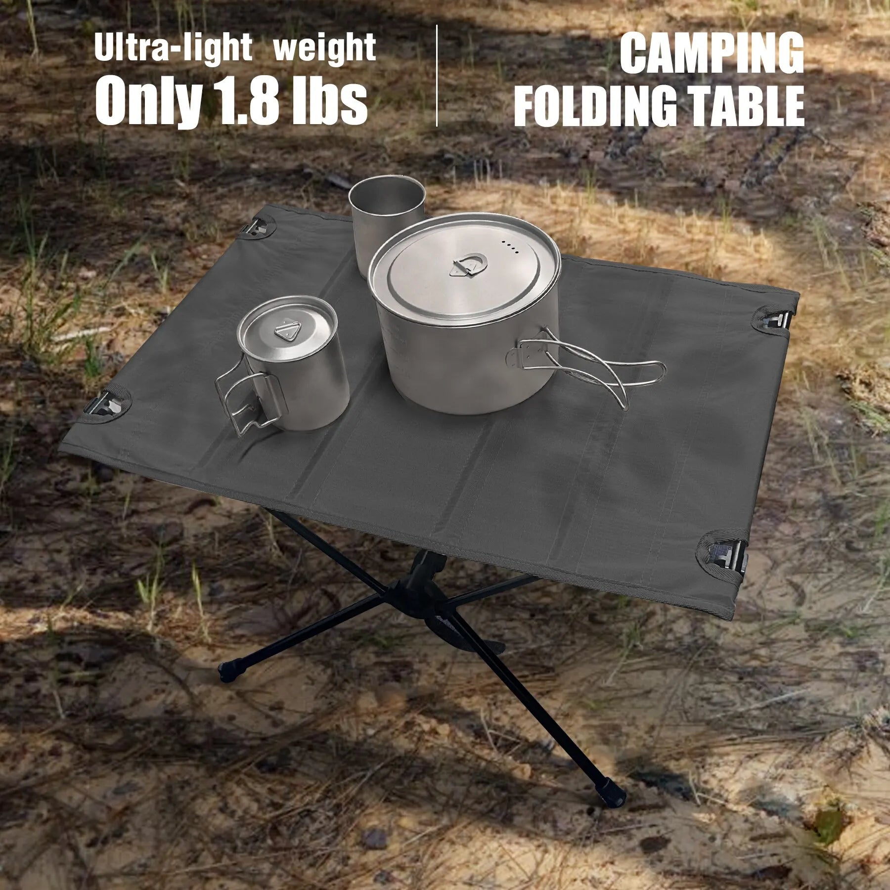 Camping Folding Roll-Up Table Black Camp Furniture - Tophatter Daily Deals