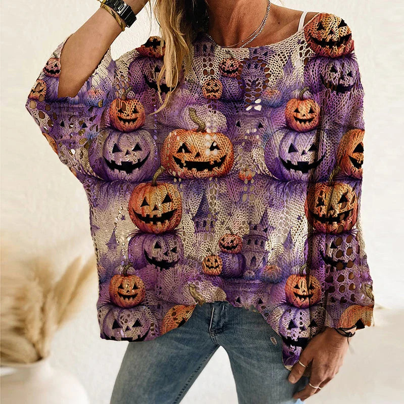 Lightweight Flowy Womens Sweater - Hollow Knit Tunic Autumn - Tophatter Daily Deals