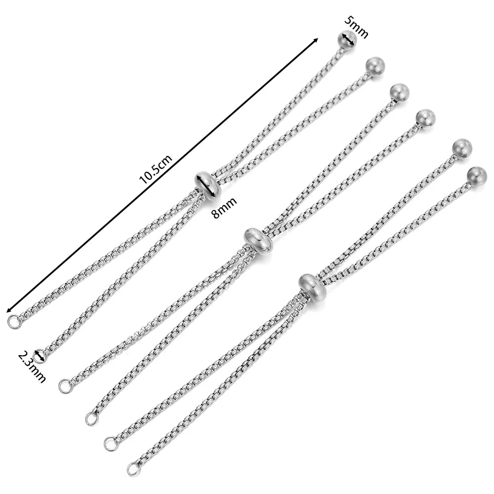 Stainless Steel Bracelet Extenders Adjustable Slider 3Pc Steel 03 3pcs - Tophatter Daily Deals
