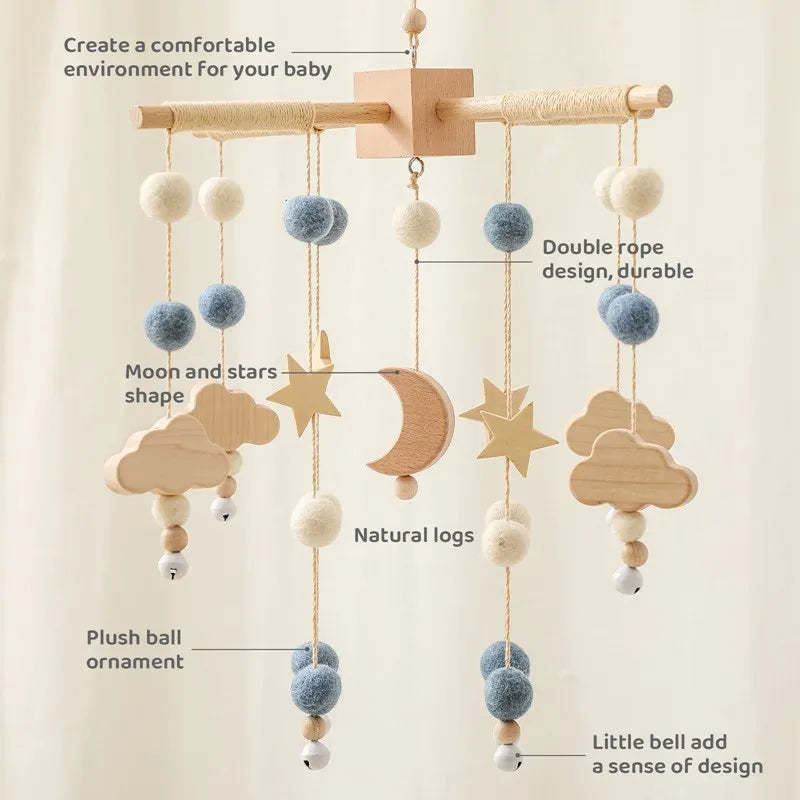 Hot Air Balloon Crib Mobile Newborn Sensory Toys Soothing - Tophatter Daily Deals