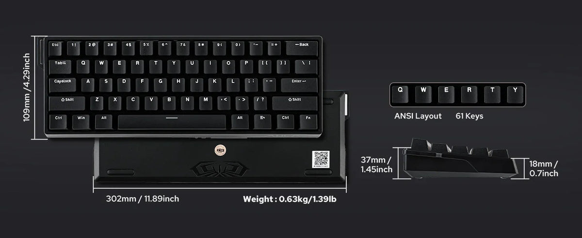 Mechanical 60 Percent Hot Swap Keyboard Aluminum RGB Hall - Tophatter Daily Deals