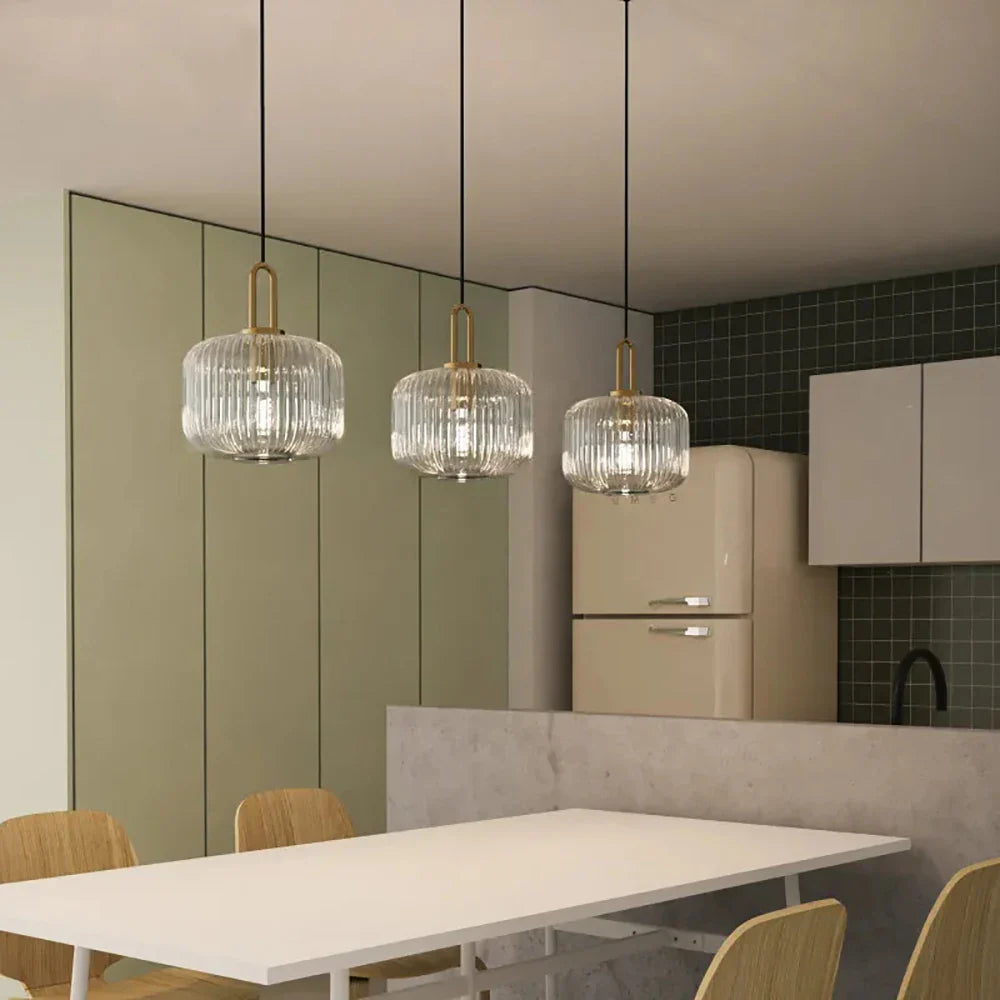 Japandi Glass Pendant Light Japanese Nordic Hanging Lamp Warm - Tophatter Daily Deals