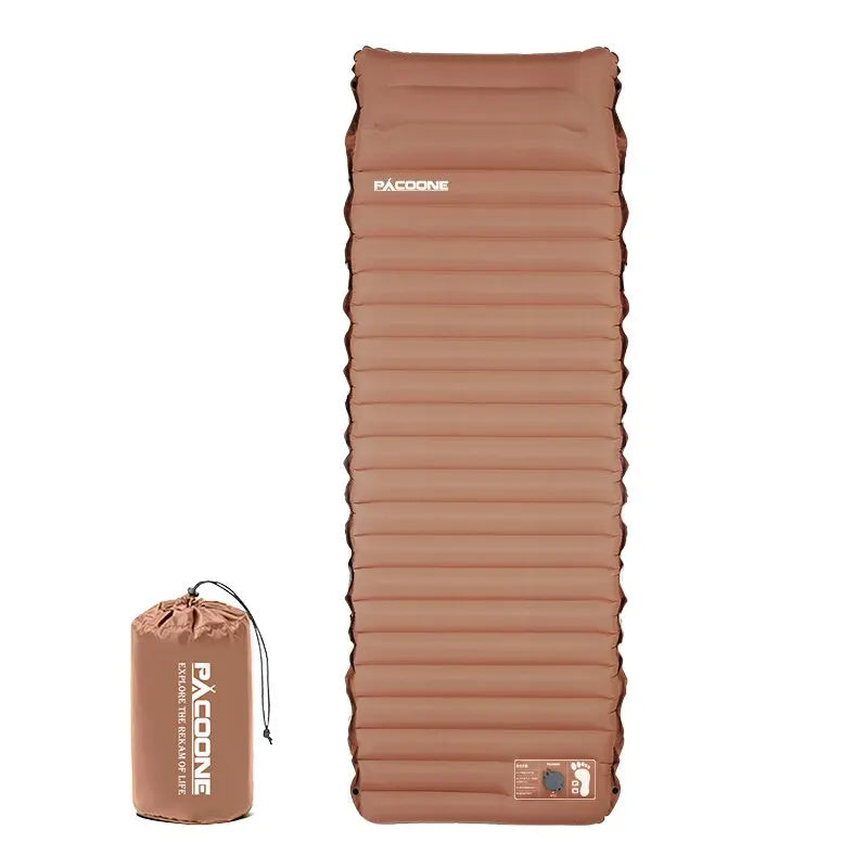 10cm Self-Inflating Air Mattress Splicable Pad Brown Camping & Hiking - Tophatter Daily Deals