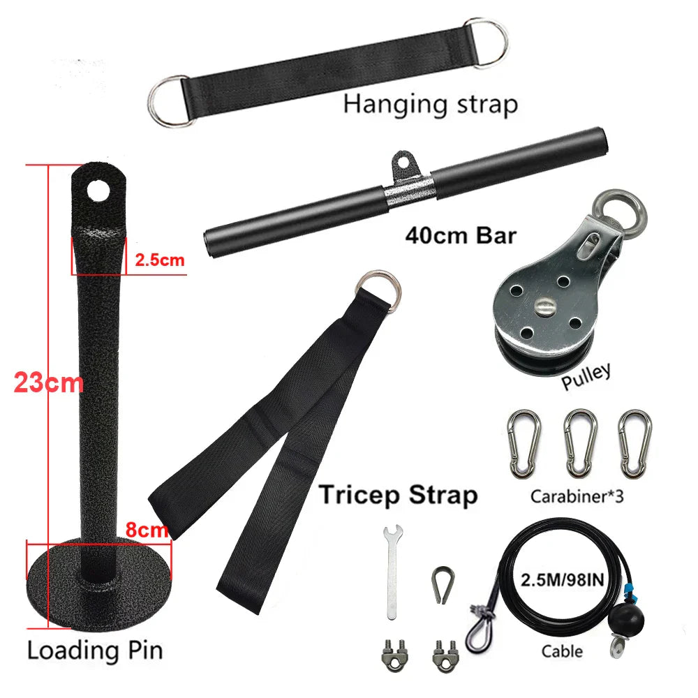 Fitness Pulley Cable Machine System Black Fitness - Tophatter Daily Deals