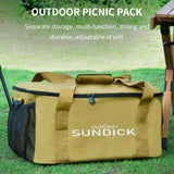 Outdoor Waterproof Picnic Bag Storage Organizer Khaki Duffel Bags - Tophatter Daily Deals