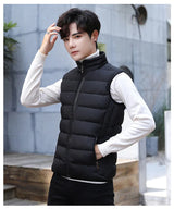 Insulating Men's Puffer Vest - Quilted Cotton Blend, Winter - Tophatter Daily Deals