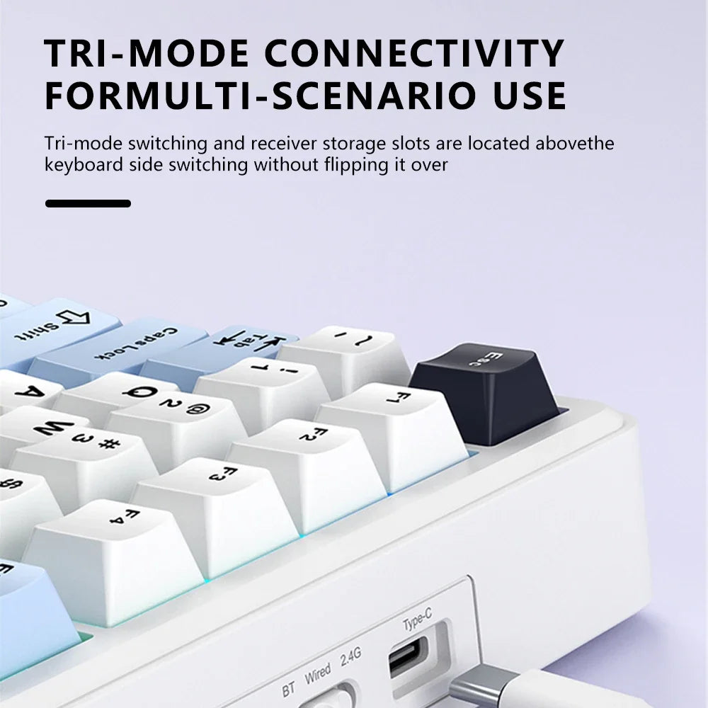 Gaming Mechanical Keyboard 75% Hot Swap RGB TFT Wireless - Tophatter Daily Deals