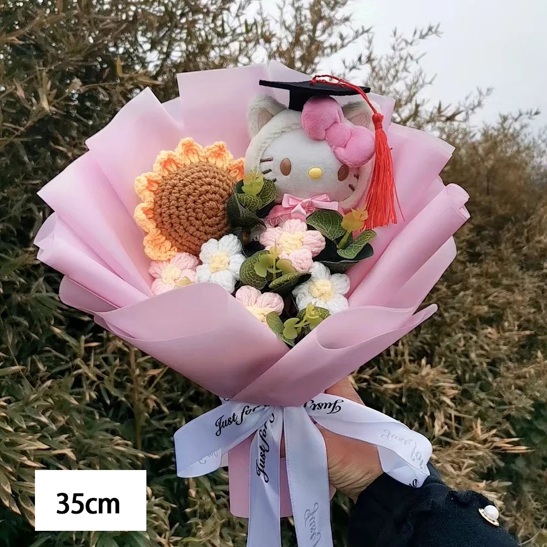Sanrio Hello Kitty Plush Bouquet Flowers Hello Kitty (Pink Graduation) Flowers - Tophatter Daily Deals