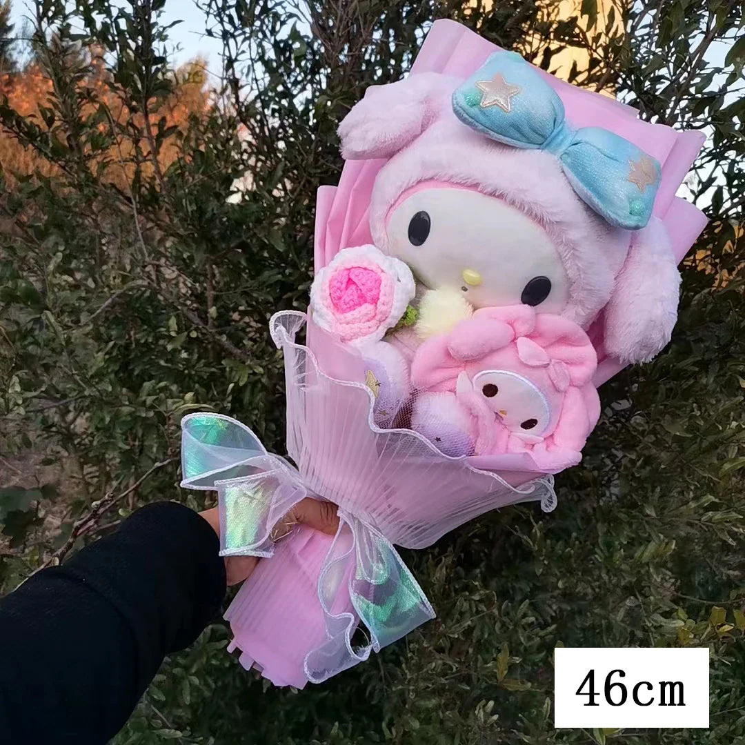 Sanrio Kuromi My Melody Hello Kitty Cinnamoroll Plush Bouquet My Melody-18 Flowers - Tophatter Daily Deals