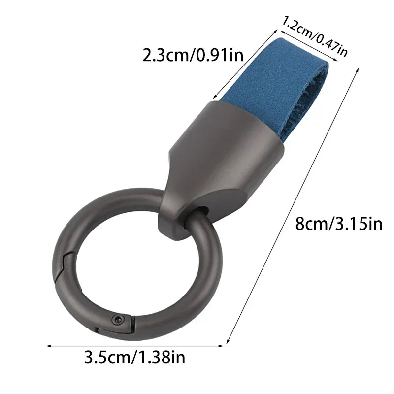 Cowhide Leather Keychain Carabiner Ring Everyday Carry - Tophatter Daily Deals