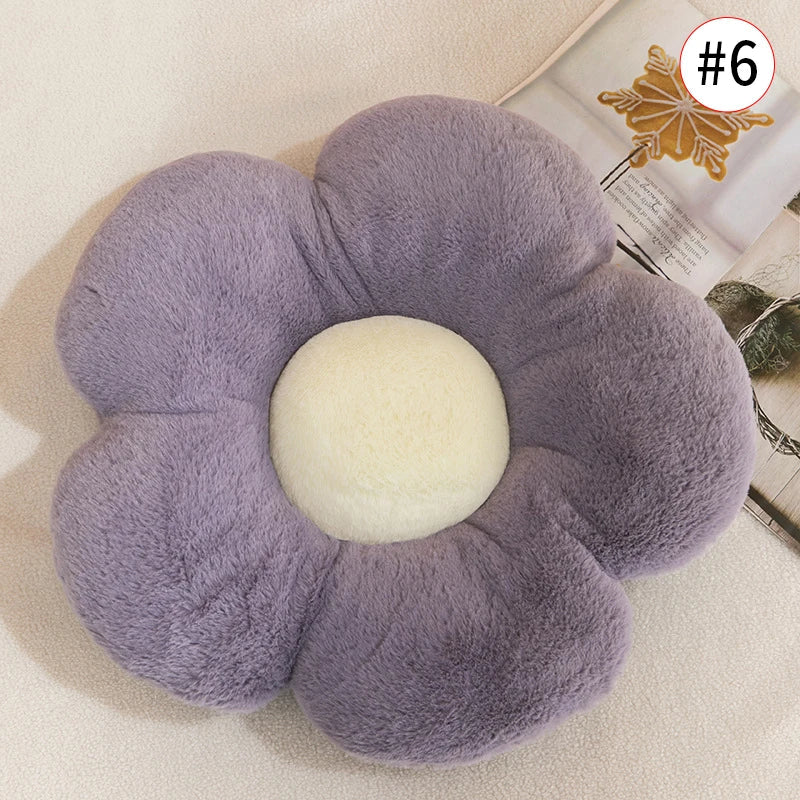 Sunflower Flower Cushion Grey x Cream Flowers - Tophatter Daily Deals