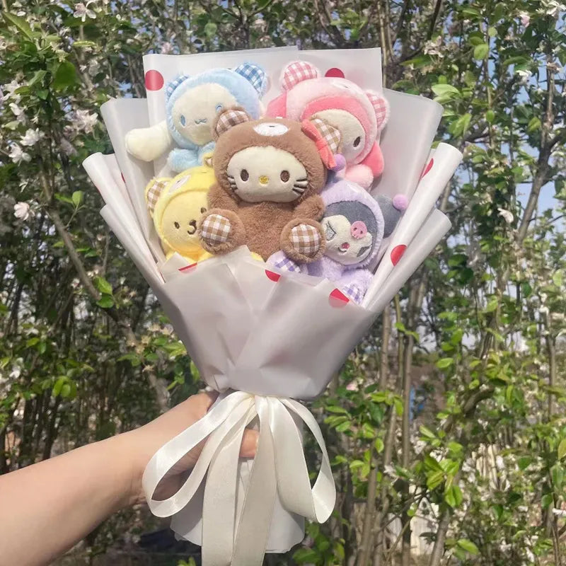 Sanrio Friends Mixed Plush Bouquet My Melody Kuromi Cinnamoroll Hello Kitty Flowers - Tophatter Daily Deals