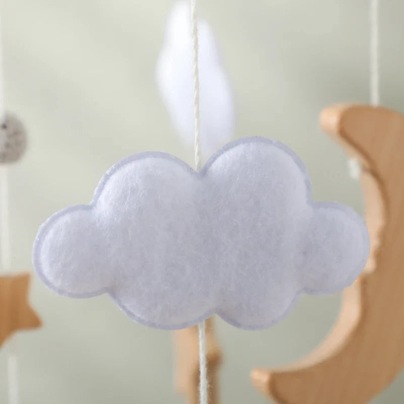Wooden Felt Animal Crib Mobile With Soothing Calming Music - Tophatter Daily Deals