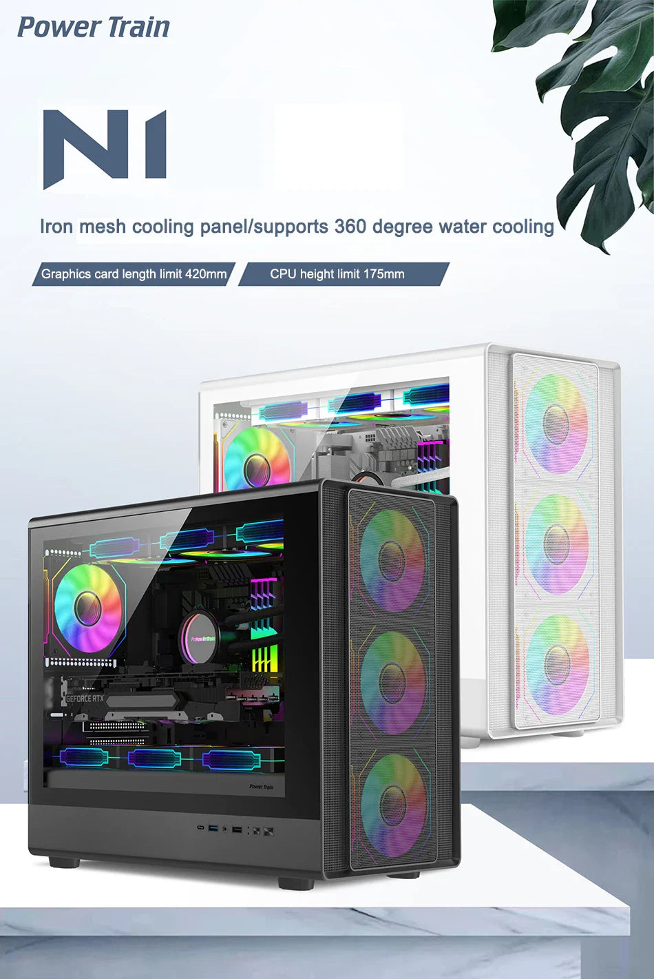 Mini ITX PC Case Tempered Glass 360mm Water Cooling - Tophatter Daily Deals