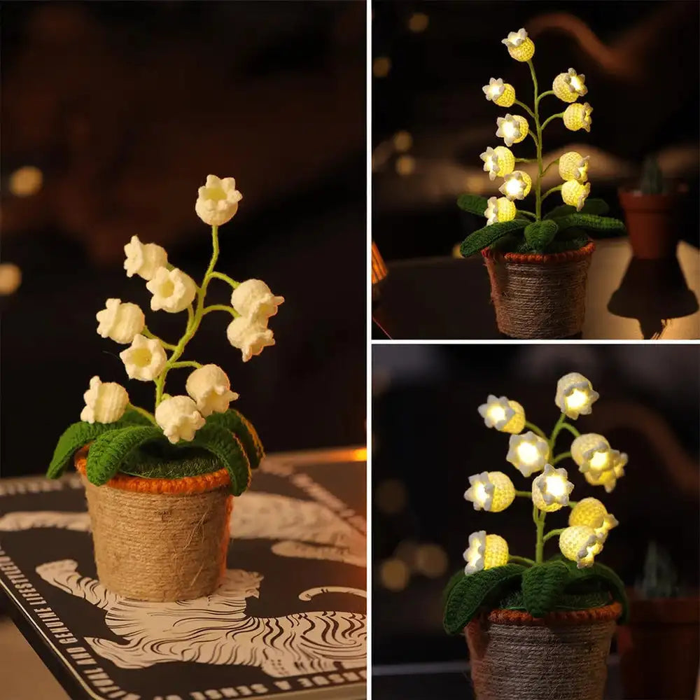 Knitted Lily Of The Valley Cotton Rope Pot Lamp Cozy - Tophatter Daily Deals