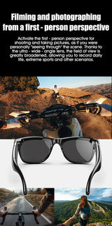 4K AI Smart Camera Glasses Photochromic Travel Handsfree - Tophatter Daily Deals