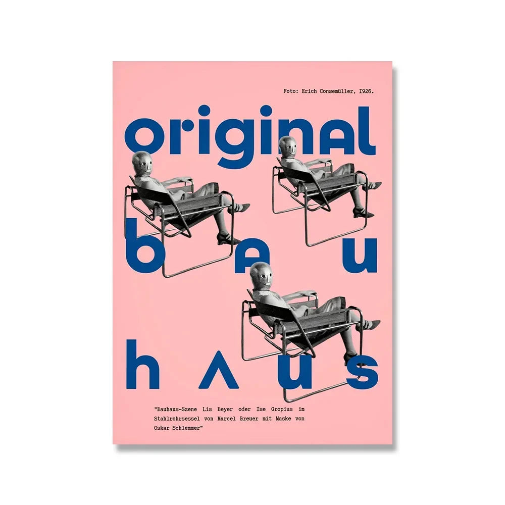 Bauhaus Canvas Wall Art Print Pink Quote Modern Nordic 2 - Tophatter Daily Deals